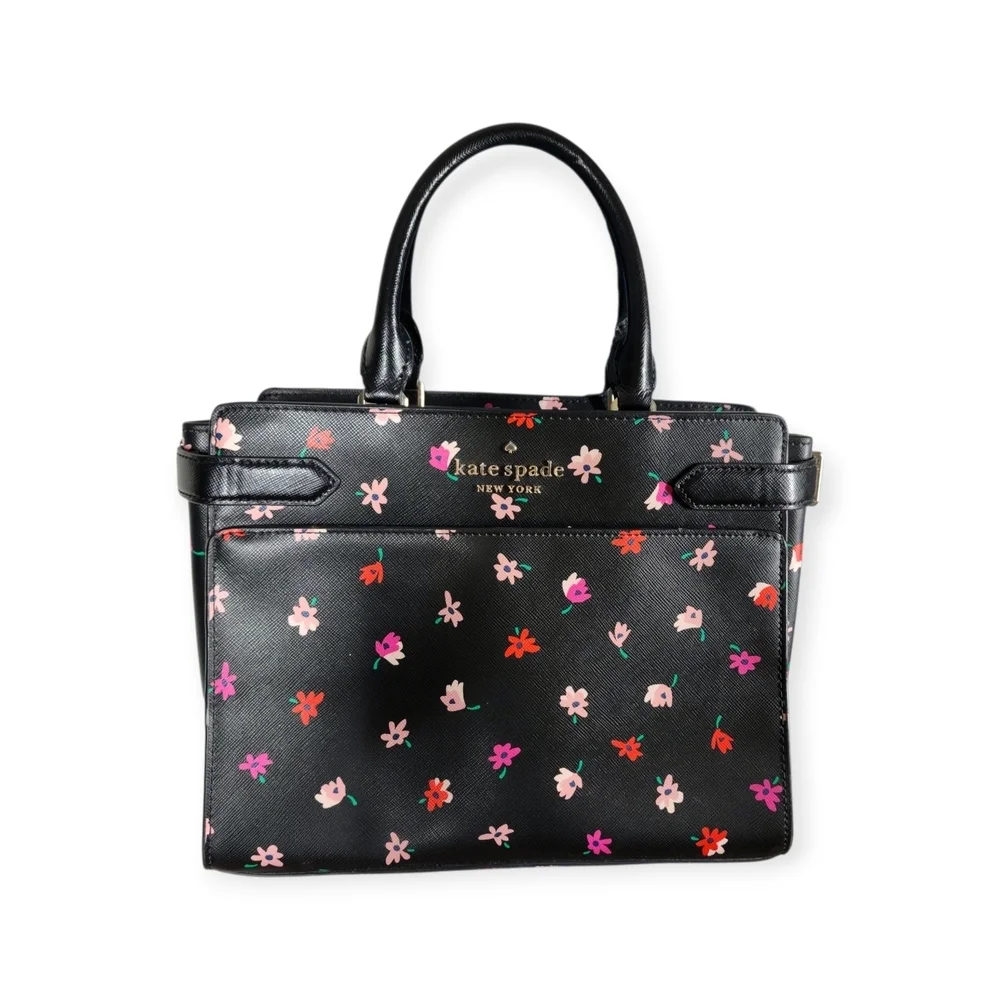 KATE SPADE DITSY BUD SATCHEL WITH MATCHING CREDIT CARD HOLDER